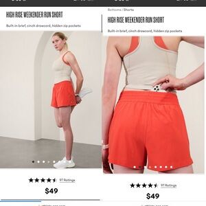 ATHLETA HIGH RISE WEEKENDER RUN SHORT